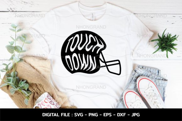 American Football Touchdown Helmet, Love Graphics for Crafts