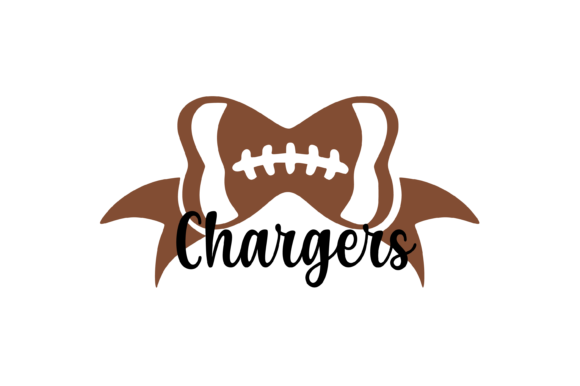 Chargers Football Bow Graphic for Crafts Branding
