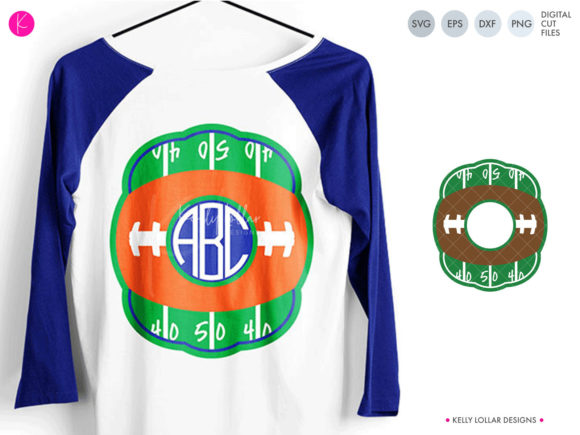 Football Field Monogram Frame: Graphics for Crafts