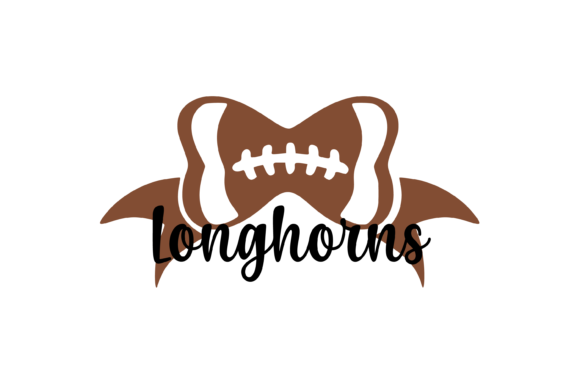 Longhorns Football Bow Graphics for Local Crafts Branding