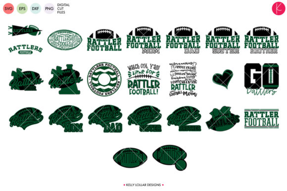 Rattlers Football Bundle: Graphics for School Crafts