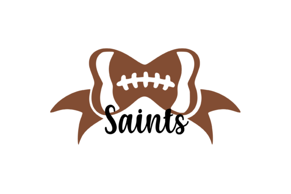 Saints Football Bow Graphics for Crafts and Fan Gear
