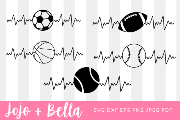 Sports Heartbeat SVG Bundle: Graphics for Crafts